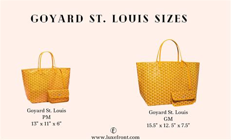 goyard bag tote sizes